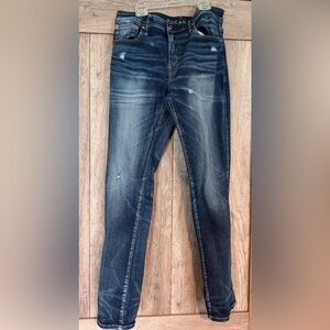 American Eagle Outfitters Men's Dark Blue Skinny Jeans
